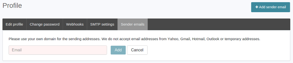 add sender email